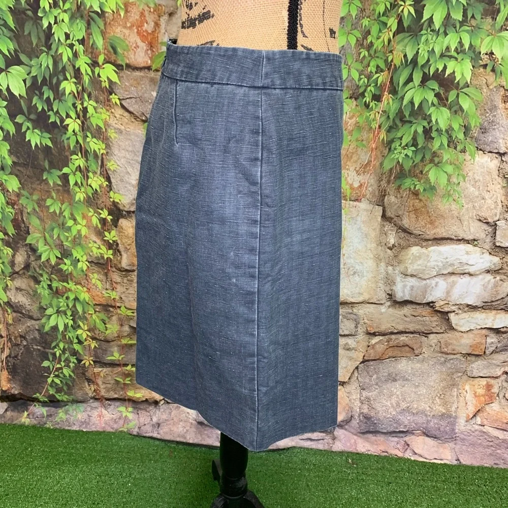 KATE SPADE SATURDAY Career Garment Washed Linen Layover Pencil Skirt, 6